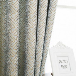 Nordic Abstract Style Curtain Made to Measure Curtain Maze Jarquard Living Room Bice Chenille Blackout Fabric