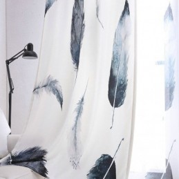 Modern Minimalist Curtain Made to Measure Curtain Digital 5D Printing Lifelike Feather Window Treatment