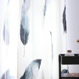 Modern Minimalist Curtain Made to Measure Curtain Digital 5D Printing Lifelike Feather Window Treatment