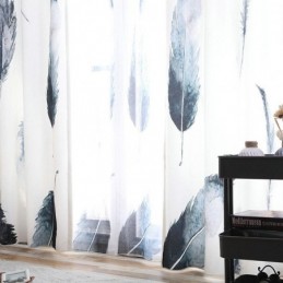 Modern Minimalist Curtain Made to Measure Curtain Digital 5D Printing Lifelike Feather Window Treatment