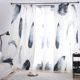 Modern Minimalist Curtain Made to Measure Curtain Digital 5D Printing Lifelike Feather Window Treatment