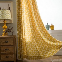 Yellow Cotton Curtain Made...