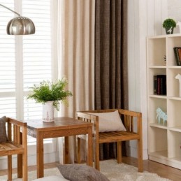 European Pastoral Style Curtain Made to Measure Curtain Solid Color Thicken Stitching Curtains