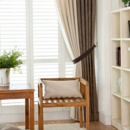 European Pastoral Style Curtain Made to Measure Curtain Solid Color Thicken Stitching Curtains