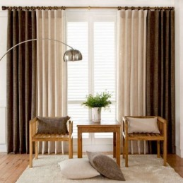 European Pastoral Style Curtain Made to Measure Curtain Solid Color Thicken Stitching Curtains