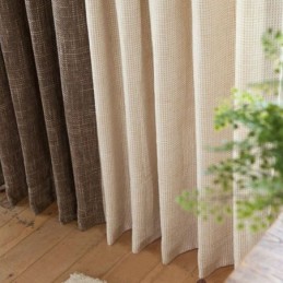 European Pastoral Style Curtain Made to Measure Curtain Solid Color Thicken Stitching Curtains