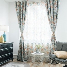 American Cartoon Sheer Curtain Made to Measure Curtain Starfish Shell Printed Bedroom Kids' Room Fabric