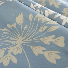 Japanese Simple Curtain Made to Measure Curtain Blue Flower Printed