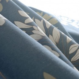 Japanese Simple Curtain Made to Measure Curtain Blue Flower Printed