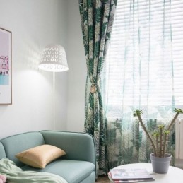 American Rural Sheer Curtain Made to Measure Curtain Unique Leaves Embroidery Breathable Fabric