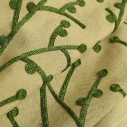 American Antique Curtain Made to Measure Curtain Yellow Embroidery Environment Protective Cotton Linen Fabric