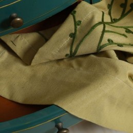 American Antique Curtain Made to Measure Curtain Yellow Embroidery Environment Protective Cotton Linen Fabric