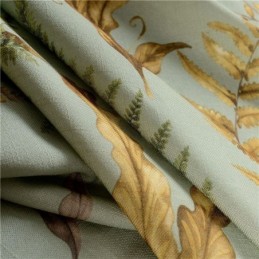 American Rural Curtain Made to Measure Curtain Tree Leaves Printed Environment Protective Cotton Fabric