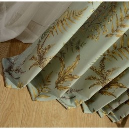 American Rural Curtain Made to Measure Curtain Tree Leaves Printed Environment Protective Cotton Fabric