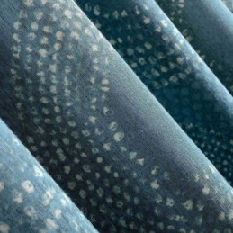 American Antique Curtain Made to Measure Curtain Blue Circle Printed