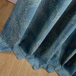 American Antique Curtain Made to Measure Curtain Blue Circle Printed