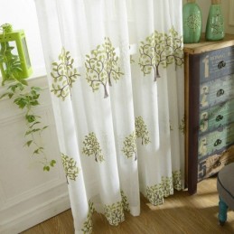 European Sheer Curtain Made to Measure Curtain Pastoral Style Embroidery