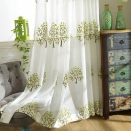 European Sheer Curtain Made to Measure Curtain Pastoral Style Embroidery