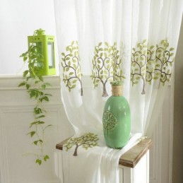 European Sheer Curtain Made to Measure Curtain Pastoral Style Embroidery