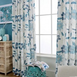 Modern Simple Curtain Made to Measure Curtain Fresh Flower Printed Bedroom Fabric