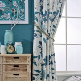Modern Simple Curtain Made to Measure Curtain Fresh Flower Printed Bedroom Fabric
