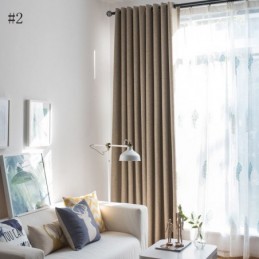 Modern Simple Curtain Made to Measure Curtain Solid Waterproof Living Room Office Blackout Fabric