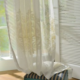 Nordic Simple Sheer Curtain Made to Measure Curtain European Flower Embroidery Living Room Study Fabric