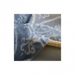 Japanese Simple Sheer Curtain Made to Measure Curtain Blue Printed Study Living Room Fabric