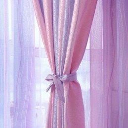 Modern Jacquard Curtains Gradient Colorful Stripe Curtain Made to Measure Curtain For Girl Bedroom