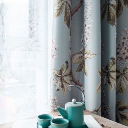 Modern Rural Curtain Made to Measure Curtain Spray Printed Bedroom Environment Protective Blackout Fabric
