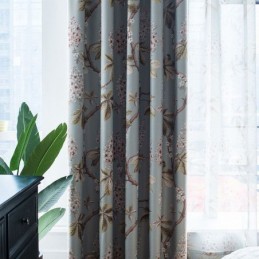 Modern Rural Curtain Made to Measure Curtain Spray Printed Bedroom Environment Protective Blackout Fabric