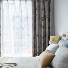 Modern Rural Curtain Made to Measure Curtain Spray Printed Bedroom Environment Protective Blackout Fabric