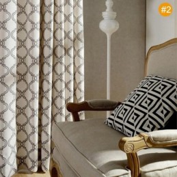 Nordic Simple Curtain Made to Measure Curtain Geometric Printed Environment Protective cotton Fabric