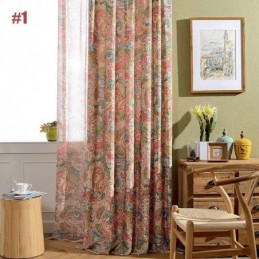 American Antique Curtain Made to Measure Curtain Contrast Flower Printed Bedroom Fabric