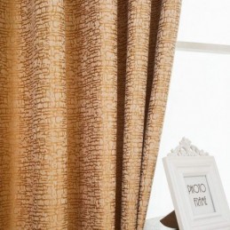 American Abstract Style Curtain Made to Measure Curtain Brown Geometry Pattern Chenille Jarquard Blackout Fabric