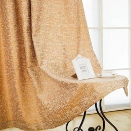 American Abstract Style Curtain Made to Measure Curtain Brown Geometry Pattern Chenille Jarquard Blackout Fabric
