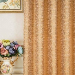 American Abstract Style Curtain Made to Measure Curtain Brown Geometry Pattern Chenille Jarquard Blackout Fabric