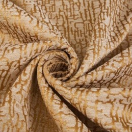 American Abstract Style Curtain Made to Measure Curtain Brown Geometry Pattern Chenille Jarquard Blackout Fabric