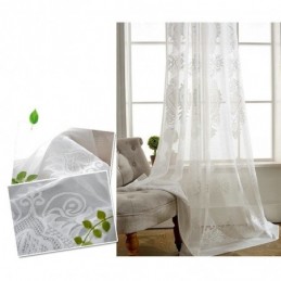 European Classical Sheer Curtain Made to Measure Curtain Flower Jacquard Living Room Study Soft Cotton Fabric