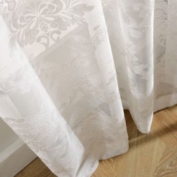 Simple Classical Sheer Curtain Made to Measure Curtain European Flower Jacquard Living Room Bedroom Fabric
