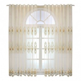 Europe Tulle Curtains Embroidered Sheer For Living Room Bedroom