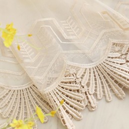 Luxury Sheer Curtain Made to Measure Curtain Embroidered Mountain Tulle For Living Room Bedroom