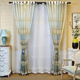 Europe Tulle Curtain Made to Measure Curtain Embroidered Voile For Living Room
