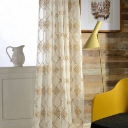Nordic Sheer Curtains Diamond Pattern Window For Living Room Bedroom