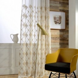 Nordic Sheer Curtains Diamond Pattern Window For Living Room Bedroom