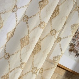 Nordic Sheer Curtains Diamond Pattern Window For Living Room Bedroom