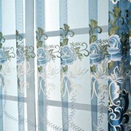 Modern Floral Curtain Made to Measure Curtain Tulle Window Sheer For Living Room Bedroom