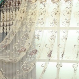 Modern Floral Sheer Tulle...