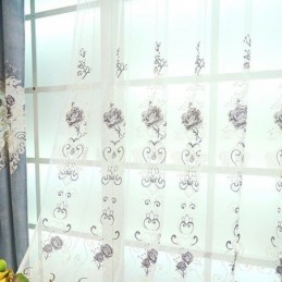 Modern Floral Sheer Tulle Curtains For Living Room Bedroom