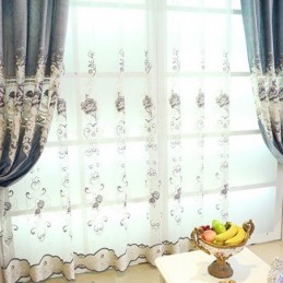 Modern Floral Sheer Tulle Curtains For Living Room Bedroom